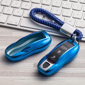 

New Soft TPU Key Cover Case For Porsche Cayenne 911 996 Panamera Macan Car Holder Shell Car-Styling Key Protection keychain