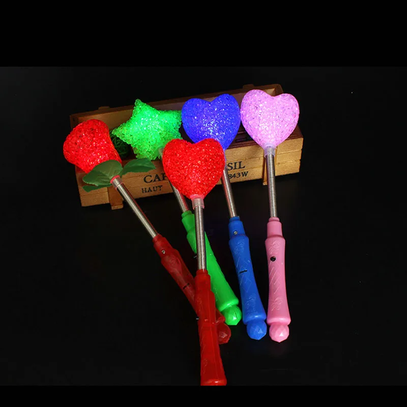 Fashion Hot Sale Led Clothes Fashion Party Xmas Halloween Star Heart Flower Sticks Magic Wand Flashing Lights Up Glow Event (1)