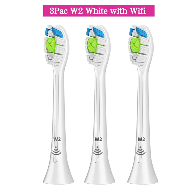 Apply to Philips Sonicare Toothbrush HX6250 HX6530 HX6730 HX6930 Electric Toothbrush Replacement Heads Bluetooth BrushHeads 3Pcs-W2-WH-With Wifi
