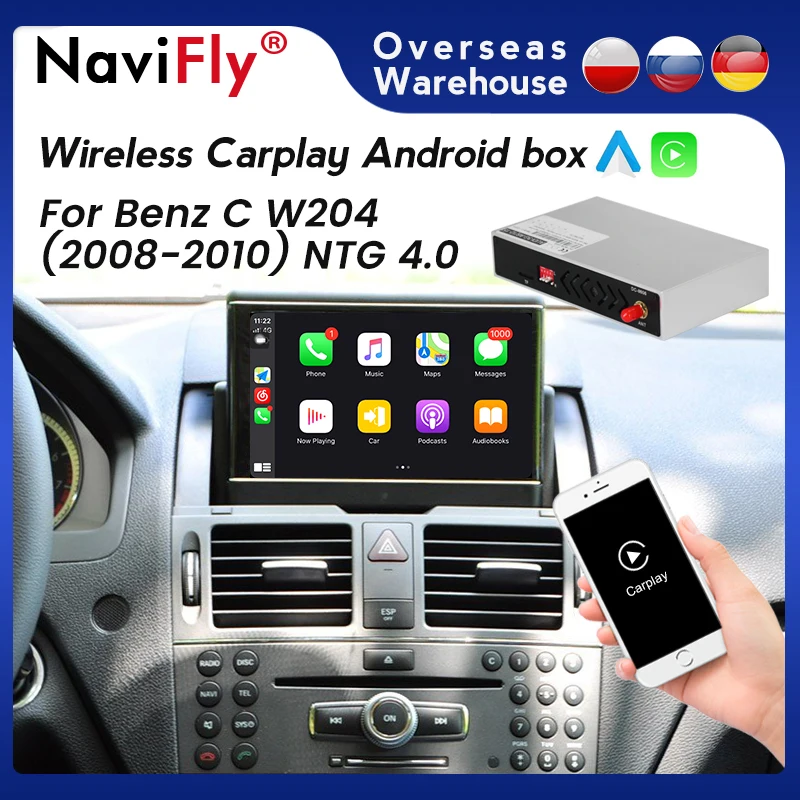 Navifly Wireless Apple Carplay Android Box for Mercedes Benz C W204( 2008-2010 ) NTG 4.0 support Auto Module Video WIFI | Автомобили и