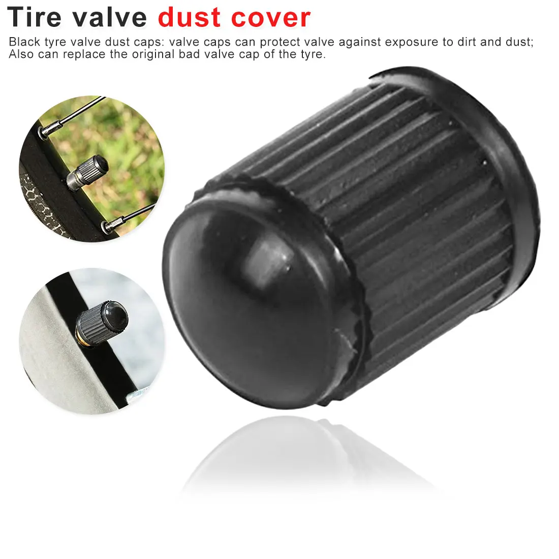

plastic Car Motorcycle Truck Wheel Tire Valve Stem Cap Dust Cover Dome Shape Dust Valve Black Bike Tyre Plastic Caps