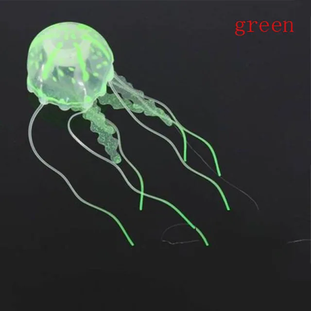 Светящаяся Медуза для аквариума, искусственное украшение «Медуза», украшение для аквариума, украшения для аквариума - Цвет: Зеленый