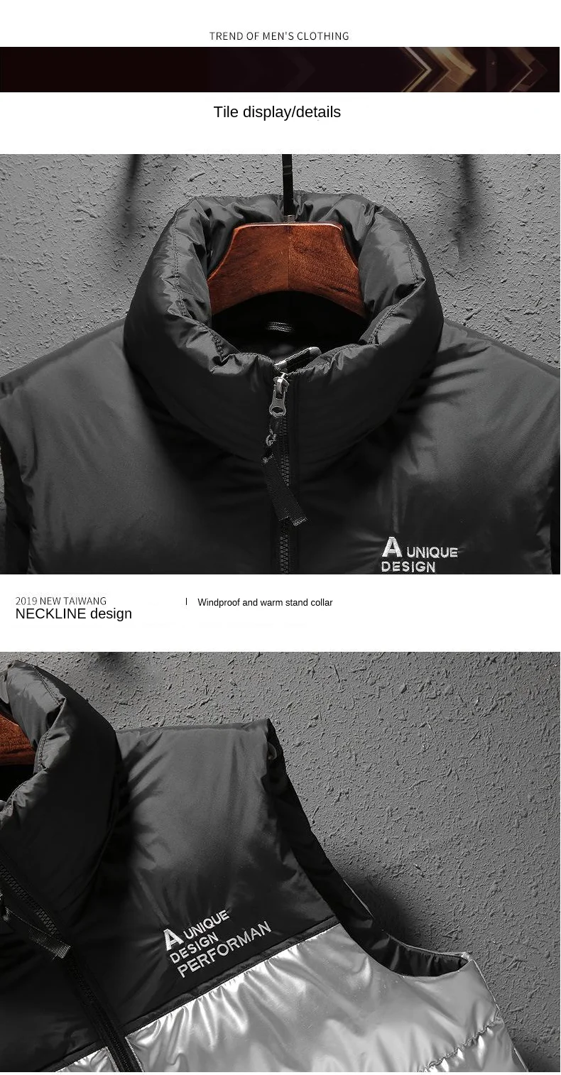 Manufacturers Direct Selling Down Feather Cotton Vest Men's Origional Popular Brand Men Thick Vest Europe And America Fashi