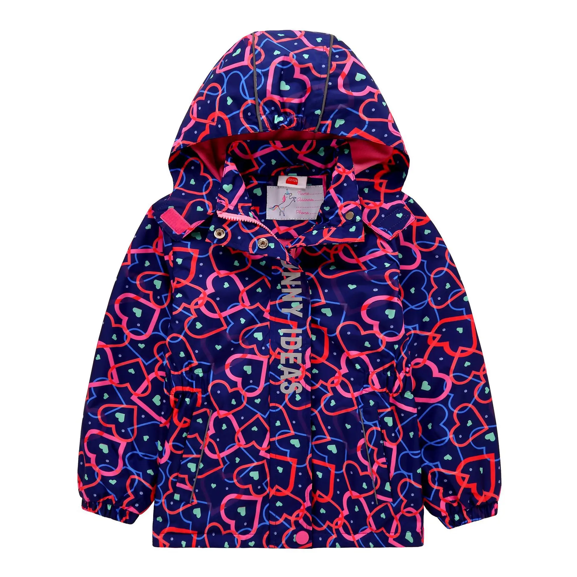 Waterproof Fleece Padded Baby Girls Coats Lovely Child Jackets Full Zip Hooded Kids Outfits Children Outerwear 3-12 Years red and black plaid jacket Outerwear & Coats