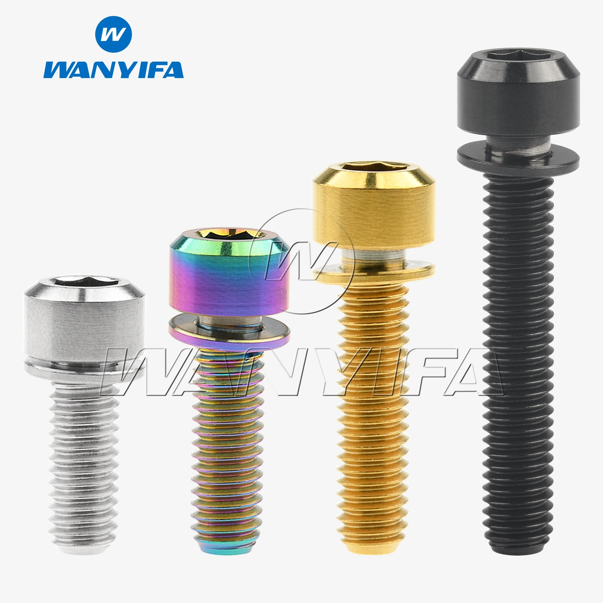 Wolf Tooth Titanium bidonhouder Bouten - Standaard kop/Raw / 4 Pack