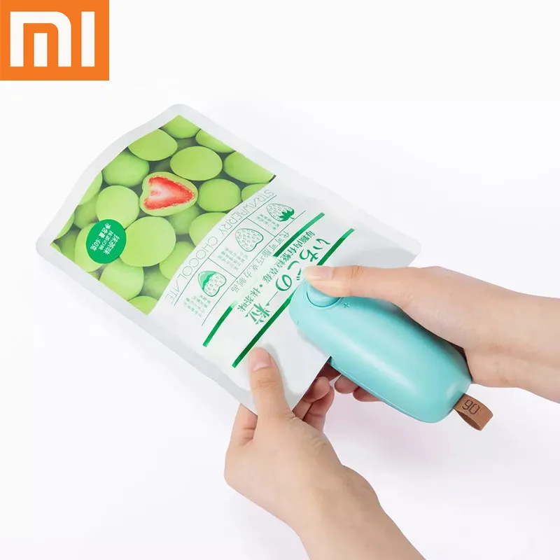 XIAOMI NINETYGO-Mini sellador eléctrico de alimentos, máquina de Clips de sellado de alimentos, cubierta antideslizante, Capper, bolso de embalaje de aperitivos, Kit de herramientas de sellado térmico