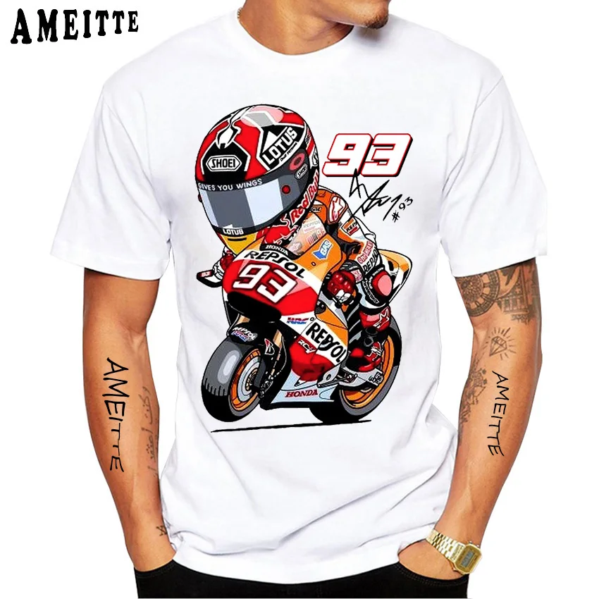 Print T-Shirt Short-Sleeve Marc Signature MOTO Casual Tops Funny White Summer Fashion