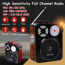 Классический мини портативный AM FM SW1 SW2 полноканальный радиоприемник Ручной цифровой FM USB TF MP3 плеер динамик перезаряжаемый