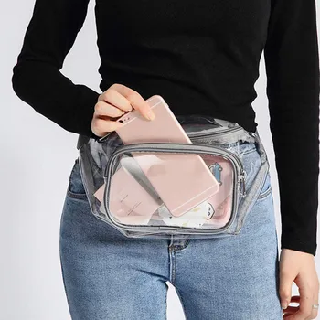 

Women Belt Bum Bag Waterproof Transparent Clear Punk Fanny Pack Waist Pack For Women Banana Female Bum Belt Bags Heuptasje #T5P