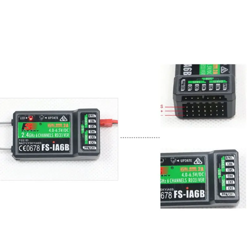 

FS-iA6B iA6B 2.4G 6CH AFHDS Receiver for FS-i10 FS-i6 FS i6 Transmitter FPV Racer Spare Parts AXYA