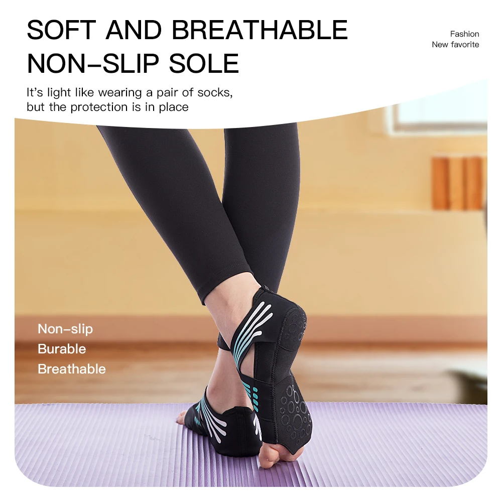 Women Socks Non-Slip Gym Yoga Shoes Flat Anti-Slip Sole Ballet Fitness Dance Shoes Pilates Yoga Socks Calcetines Mujer