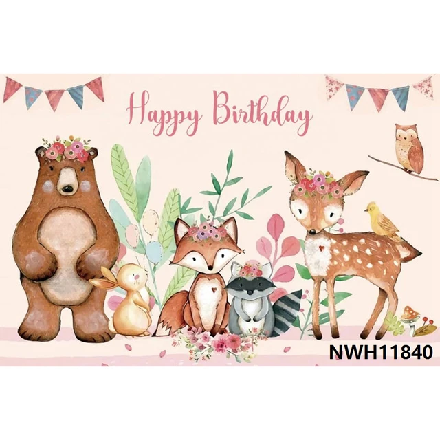 Safari 1st Birthday Backdrop Jungle Tropical Forest Wild One Animal Party Photography Newborn Baby Shower Photo Background Props NWH11840