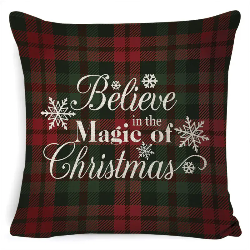 Microfine Merry Christmas Cushion Cover soft Throw Pillow Case Decorative Pillows Covers For Living Room