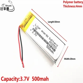 

3.7V lithium polymer battery 042050 402050 MP3 voice recorder Bluetooth stereo 500MAH DIY