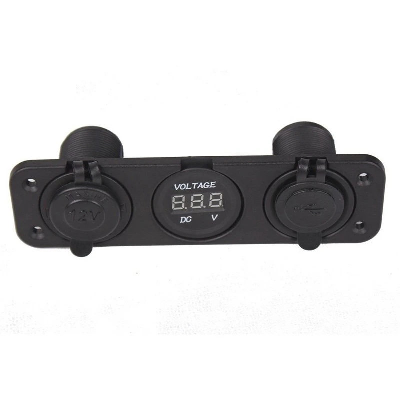 

Triple 3.1 Amp USB Charger + Voltmeter +12 V Socket Panel Marine Outlet Jack