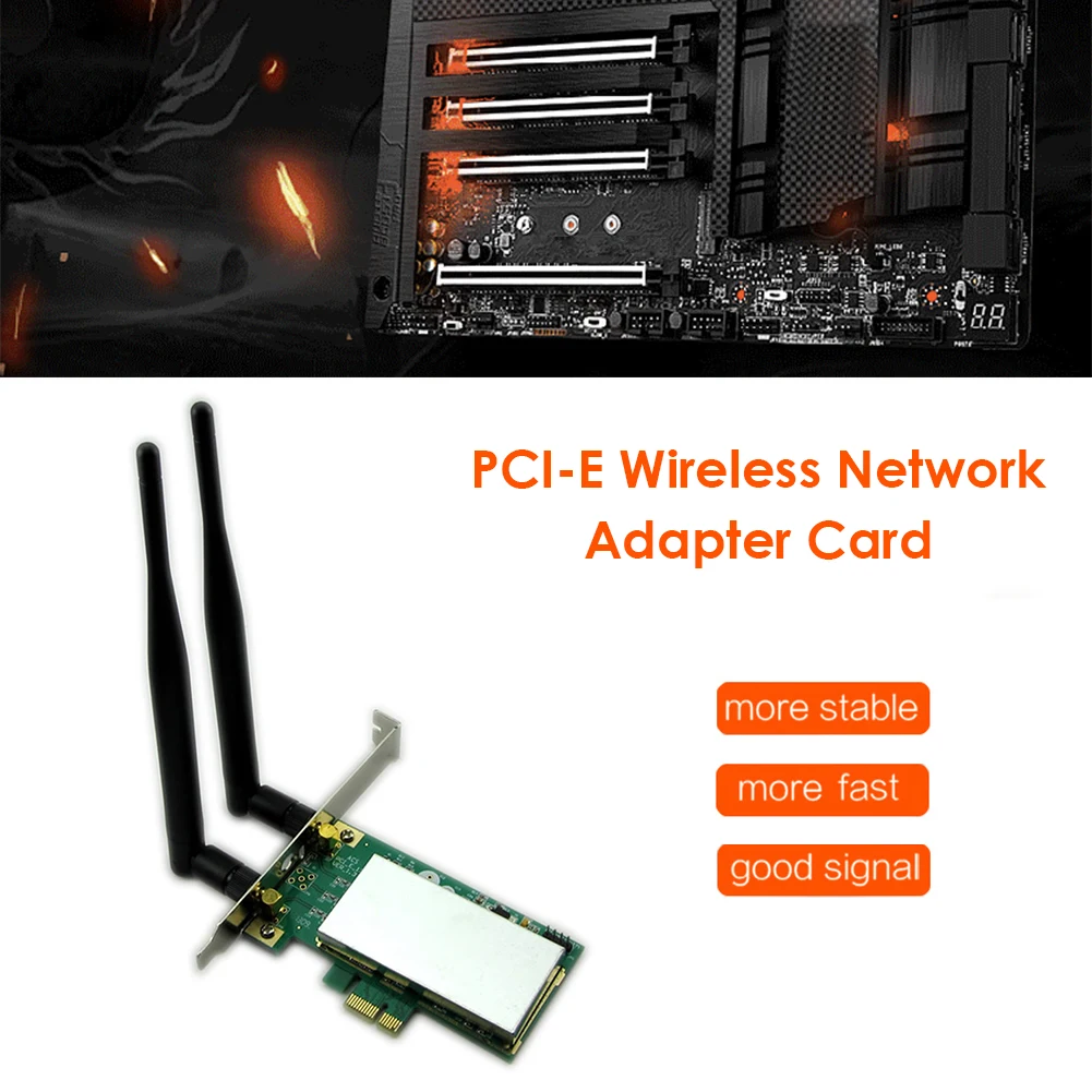 wifi adapter Wireless WiFi Network Card Mini PCI Express PCI-E to PCI-E 1X Desktop Adapter Bluetooth-compatible Converter with 2 Antenna wifi card for desktop