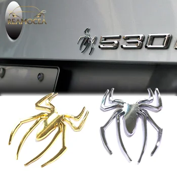 

Reamocea 1x 3D Metal Spider Chrome Silver Gold Sticker Badge Logo Emblem Decal Car Truck Motorcycle Bike Decoration Stickers