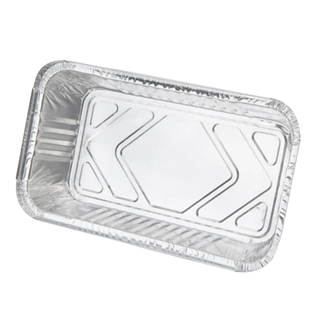 10/20/25 Pcs/set Aluminum Foil Grill Drip Pans Recyclable Grease Pans Tray for BBQ Baking Use Silver