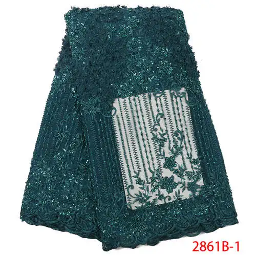 Picture 1 Bridal Beads Lace Fabric Latest African Lace Fabric 3d Lace Embroidery French African Wedding Lace Fabric 2861b - Цвет: Picture 1