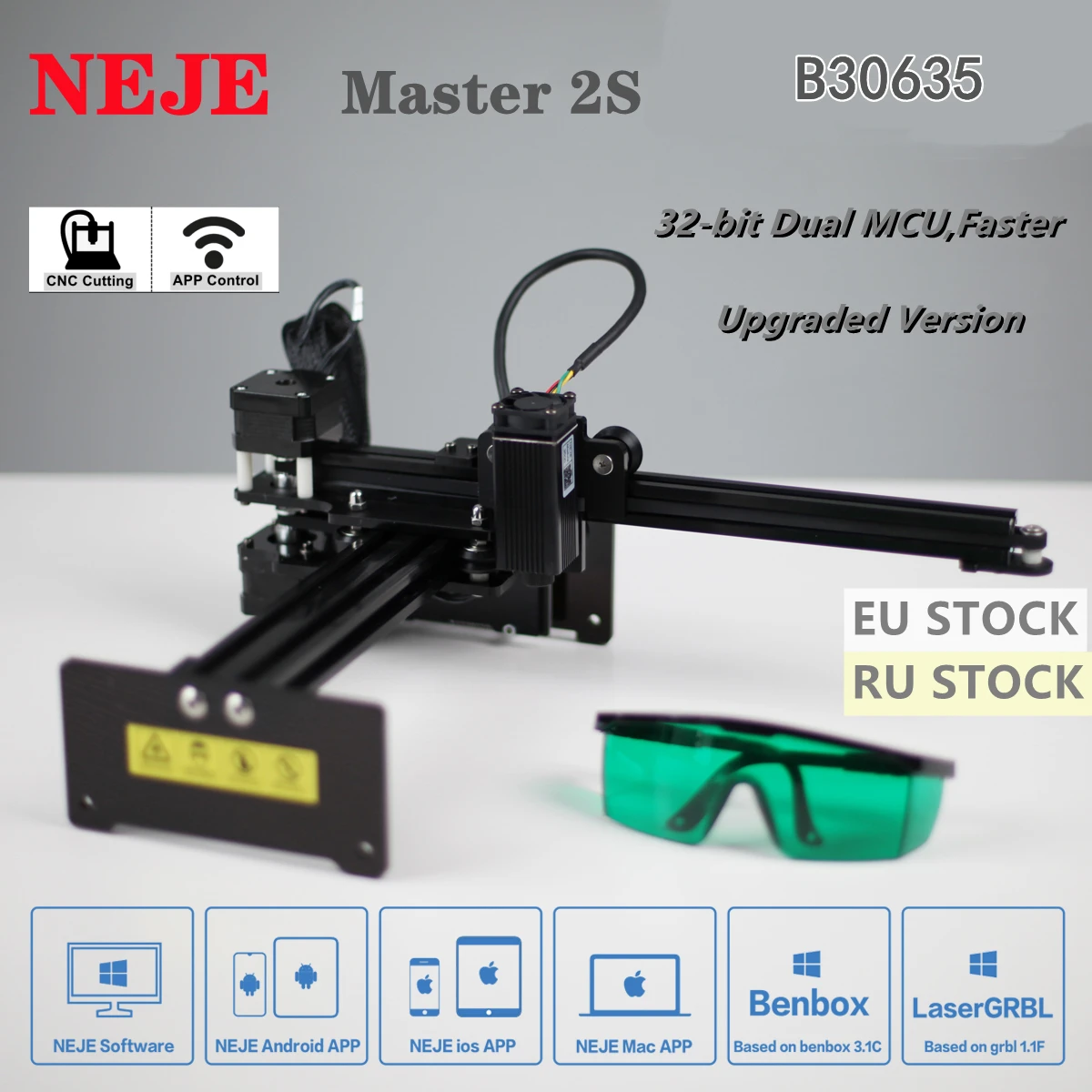 NEJE Master 2s B30635 Laser Engraving Machine Paper cutter for DIY Logo Carving Printer CNC Router Lightburn APP Control | Инструменты