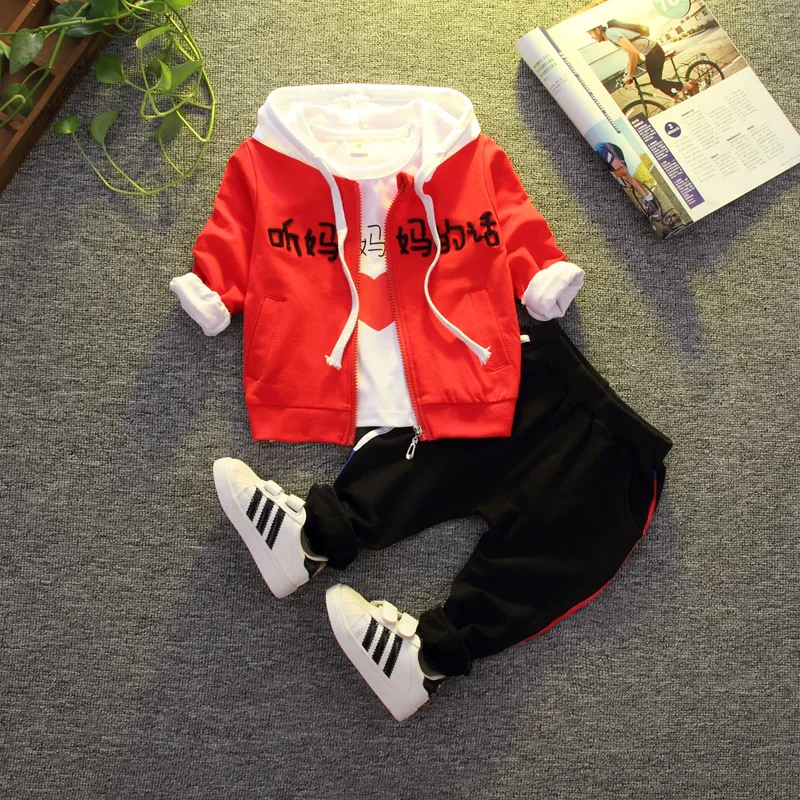 

2019 Spring CHILDREN'S Three-piece Suit Cartoon Pattern Childrenswear Korean-style Set Baby ting ma hua Clothes Fashion Korean-s