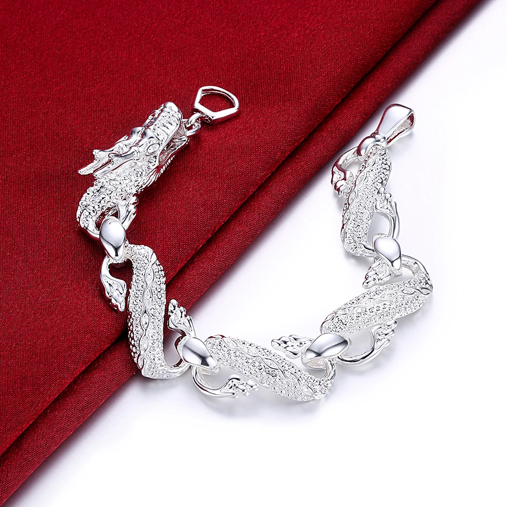 925 Sterling Silver Classic Fashion Dragon Chain Bracelets For Women Charms Wedding Party Girls Fine Retro Jewelry 2021