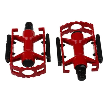 

MTB BMX Cycling Road Mountain Bike Bicycle Aluminum Flat Cage Platform Pedals Colour:Red
