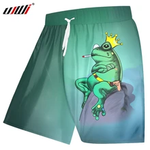 UJWI 3D Звездная зеленая лягушка забавная уличная Мужская доска шорты забавная Корона дым негабаритных 5XL модные мужские шорты с животными