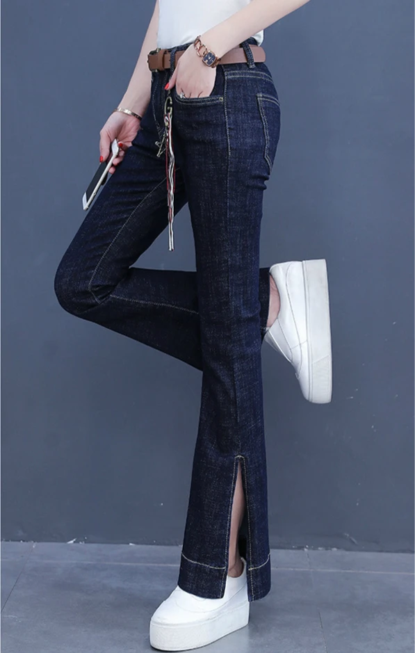 new spring and autumn Fashion casual cotton female women girls brand Flare pants Jeans clothes