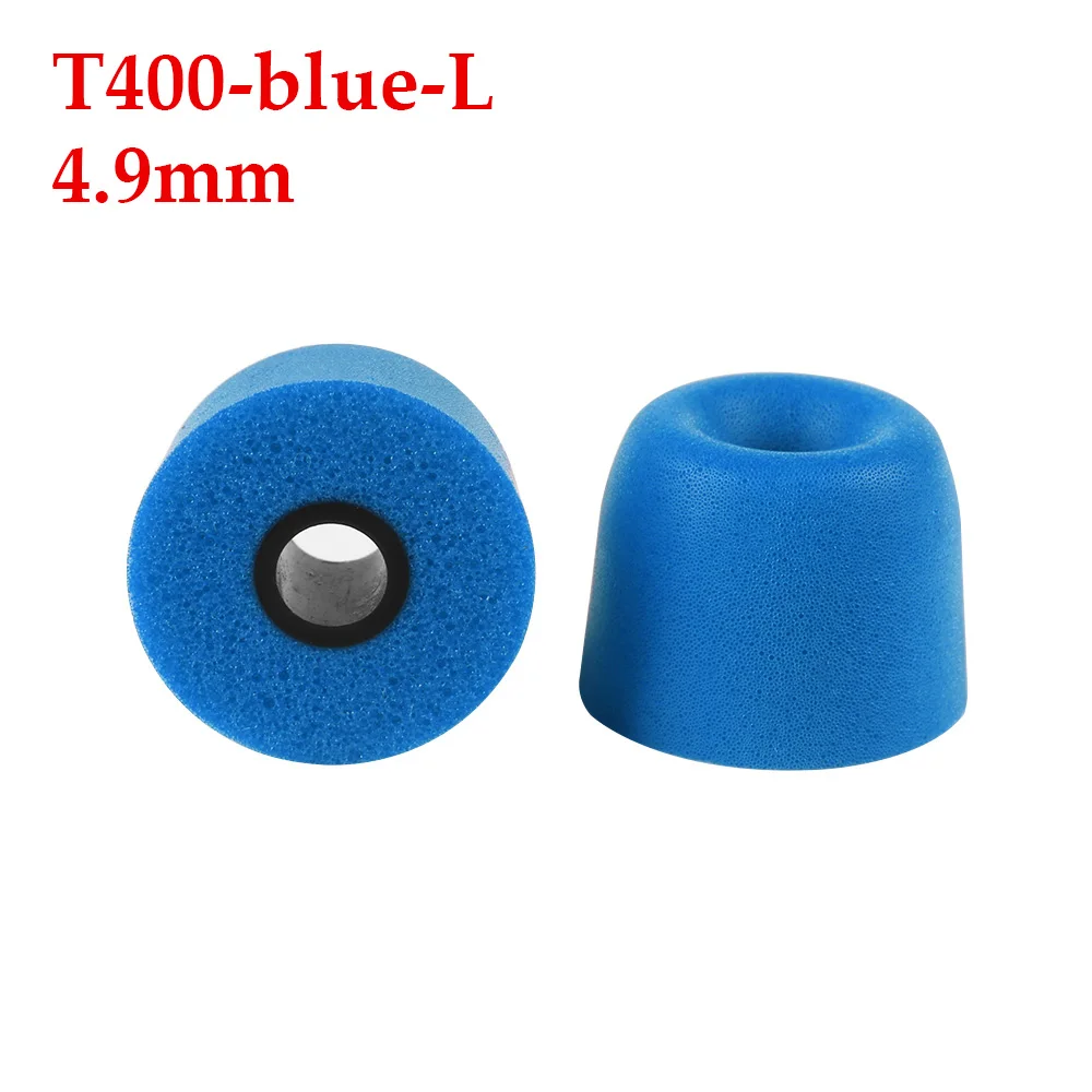1 пара T200 T400 Сменные наушники с эффектом памяти, шумоизолирующие наушники для наушников, наушники-вкладыши, аксессуары для наушников - Цвет: Blue T400 L