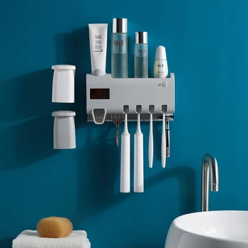 

XiaoGui Bathroom Accessories Set UV Disinfection Toothbrush Cup Toothpaste Dispenser