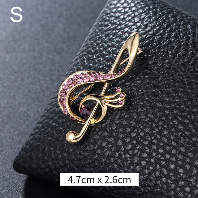 Elegant Musical Note Shape Brooches Fashion Luxurious Shiny Colorful Rhinestones Brooches Pins Clothes Accessories Gifts