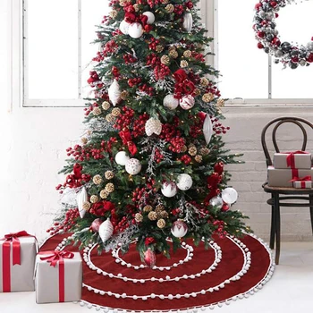 

Christmas Tree Skirt Linen Christmas Tree Decorations Home Living Room Holiday Party Decorations