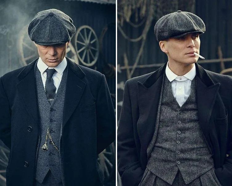 Мужская винтажная шляпа Tommy Shelby восьмиугольный головной убор с узором в елочку |