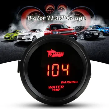 

Car Black 2 52mm Red Digital LED Electronic Water Temp Temperature Gauge