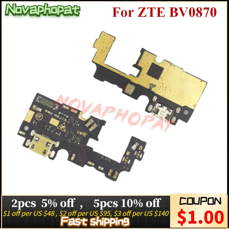 Novaphopat For ZTE BV0870 USB Dock Charging Port Charger Plug Flex Cable Ribbon With Microphone MIC Board | Мобильные телефоны и