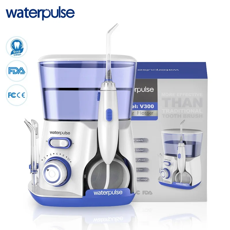 

Waterpulse V300B Dental Flosser Water Floss Oral Irrigator With 5 Jet Tips Dental Oral Hygiene 10 Pressures Teeth Cleaner Floss