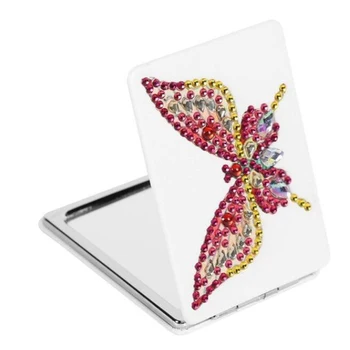 

New Mini Makeup Mirror Butterfly DIY Special Shaped Diamond Painting Ultra-thin Makeup Mirror Handmade Christmas Gifts