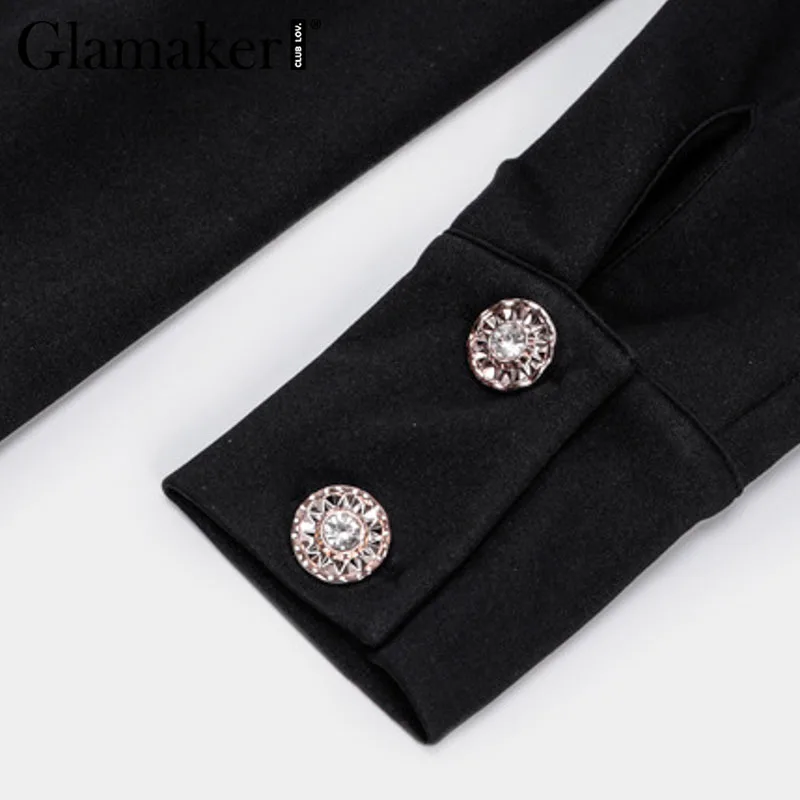 Glamaker, сексуальное облегающее платье с v-образным вырезом для вечеринки, женское платье с рюшами и пуговицами, платье с длинным рукавом, Весенняя уличная одежда, платье с открытыми плечами, vestidos