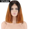 SPARK Ombre Bob perruque péruvienne droite dentelle avant perruques de cheveux humains 13x4 dentelle frontale perruque 1B/30 & 99J Remy cheveux perruques pour les femmes noires ► Photo 2/6