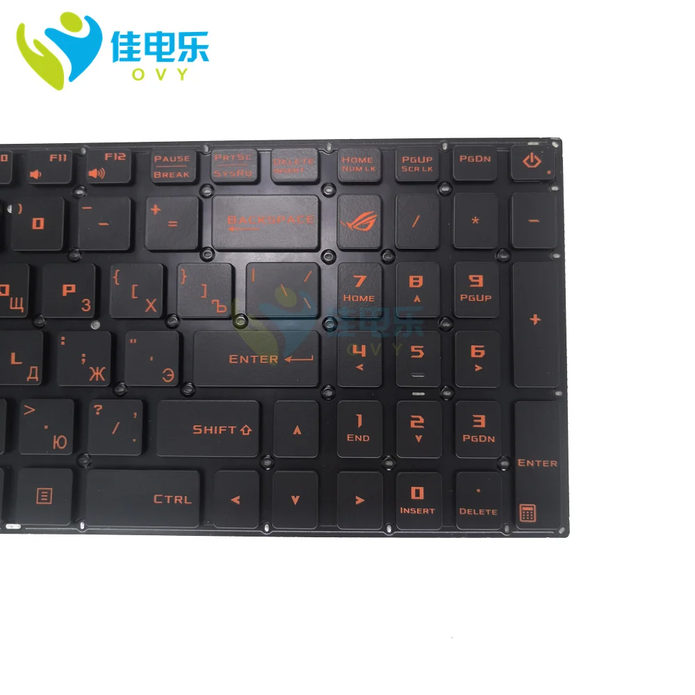 Teclado do Portátil com Luz de Fundo para Asus Rog Strix Gl502vm Gl502v-ds74 Gl502vy Gl502 vs Gl502v Russo e Russo Laranja - Imagem 3
