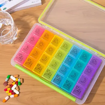 

Portable 28 Grids Tablet Pill Box Holder Medicine Storage Organizer Case Container NEW