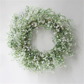 

1PC Artificial Flowers Gypsophila Rattan Wreath Wall Hanging Decor Door Simulation Flower Garland Wedding Home Party Decoration