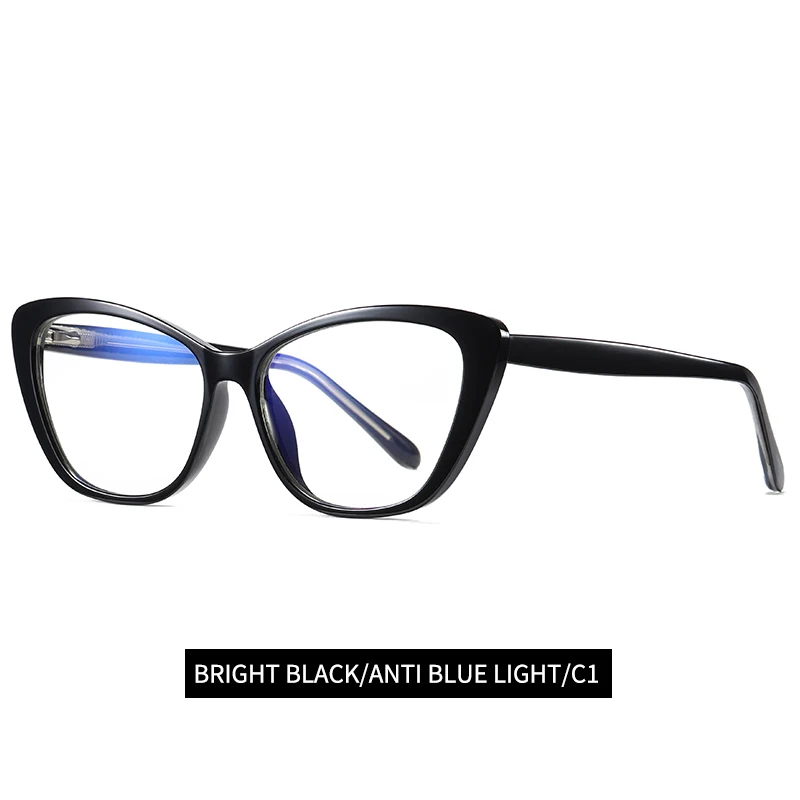 black C1 ROUPAI анти синий луч света излучения очки для женщин Блокировка lentes para computadora игровые очки синий блокировщик очки синий - Цвет оправы: black C1