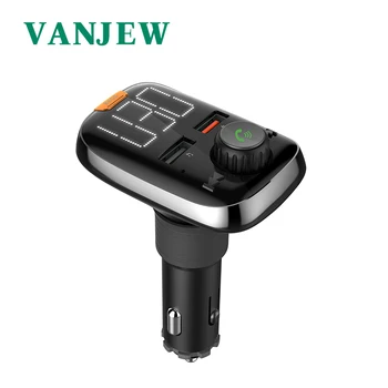 Vanjew BT74D bluetoothカーキットfmトランスミッターMP3 プレーヤー 2 usbポート充電器 3.4A急速充電器電圧検出sdカードプレーヤー