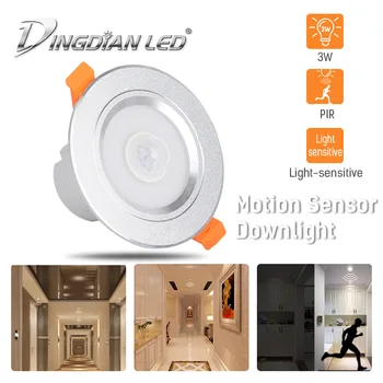 

2.5-Inch Human Body Sensing Downlight Ac220v Aisle Lights Stairs Recessed Lamp White Light Warm Light Source