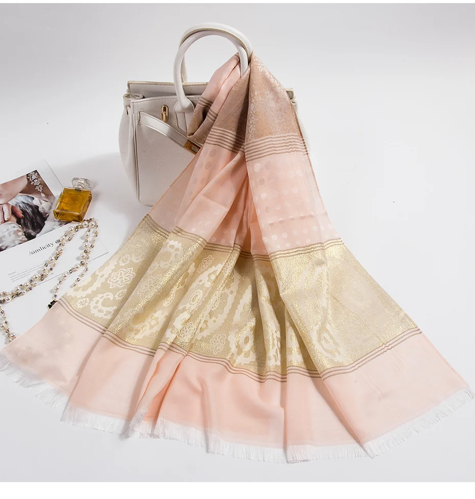 Длинные Саржевые шарфы из чистого шелка Wowan Foulard Femme палантины платок шифон Бафф шарф для дам роскошный бренд
