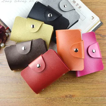 

Card Case PU Leather Fashion Wallets for Men Women Business Card Holder Korean Style 1Pcs Passport Card Bag Pure Color