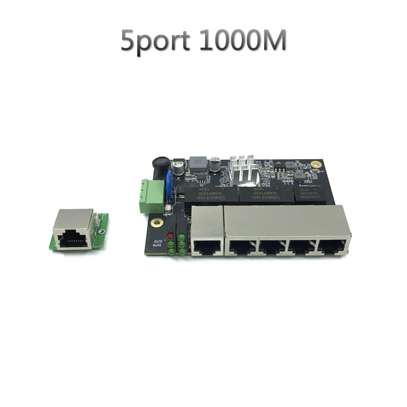 Промышленный Коммутатор Ethernet модуль 5 портов неуправляемый 100/1000 Мбит/с PCBA плата OEM Авто-зондирования порты PCBA материнская плата OEM