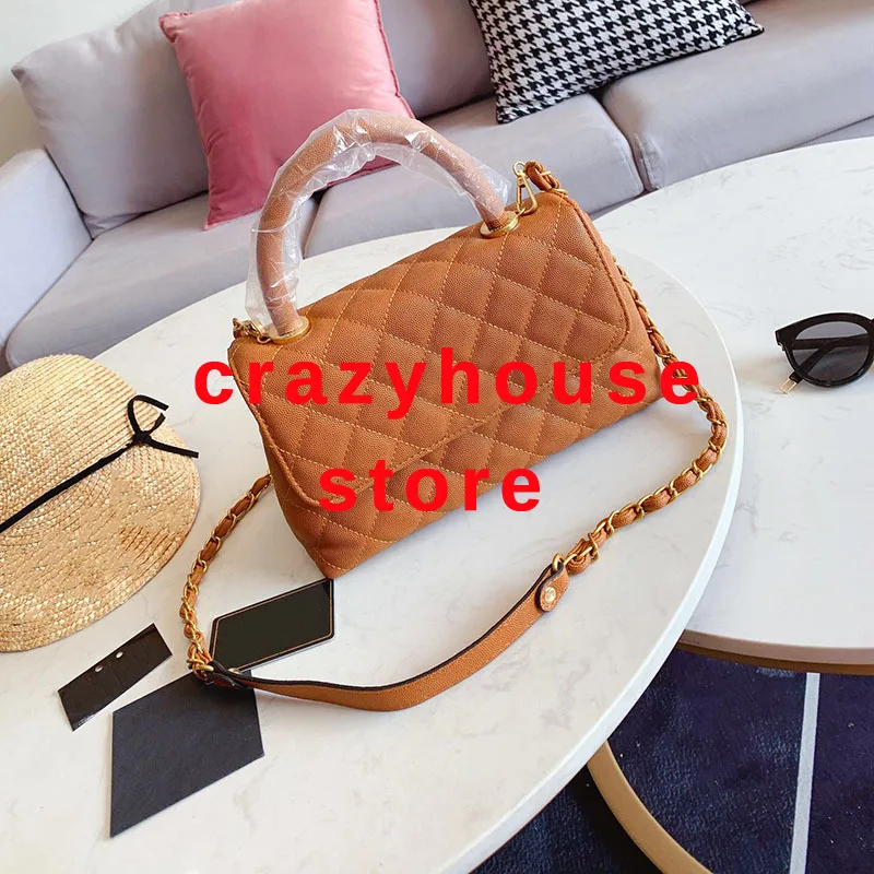 

Genuine Leather Cowhide Chain Caviar 2019 Luxury Brand Bag Messenger Bags Shoulder Crossbody Bags Woman Bags Original Designers